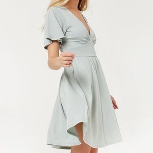 Crepe v mini dress